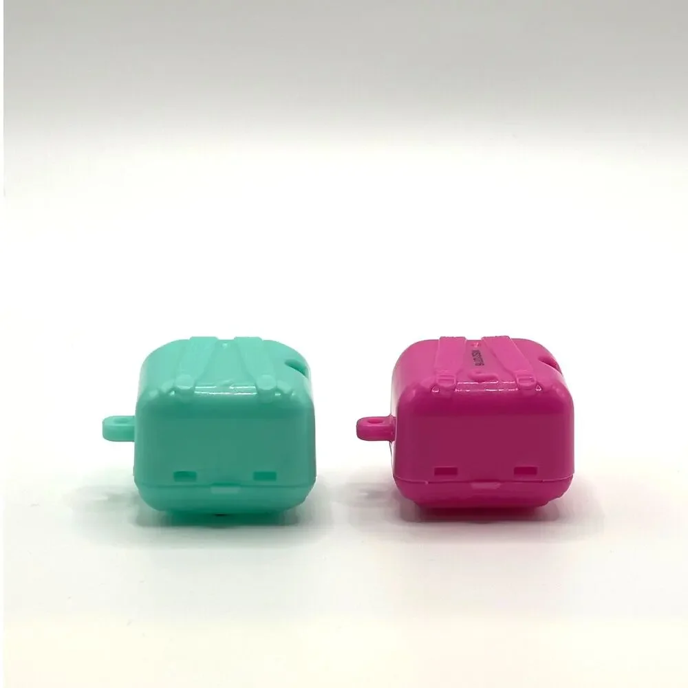 Shopkins Lot of 2 Suitcases, Turquoise & Pink, EUC
